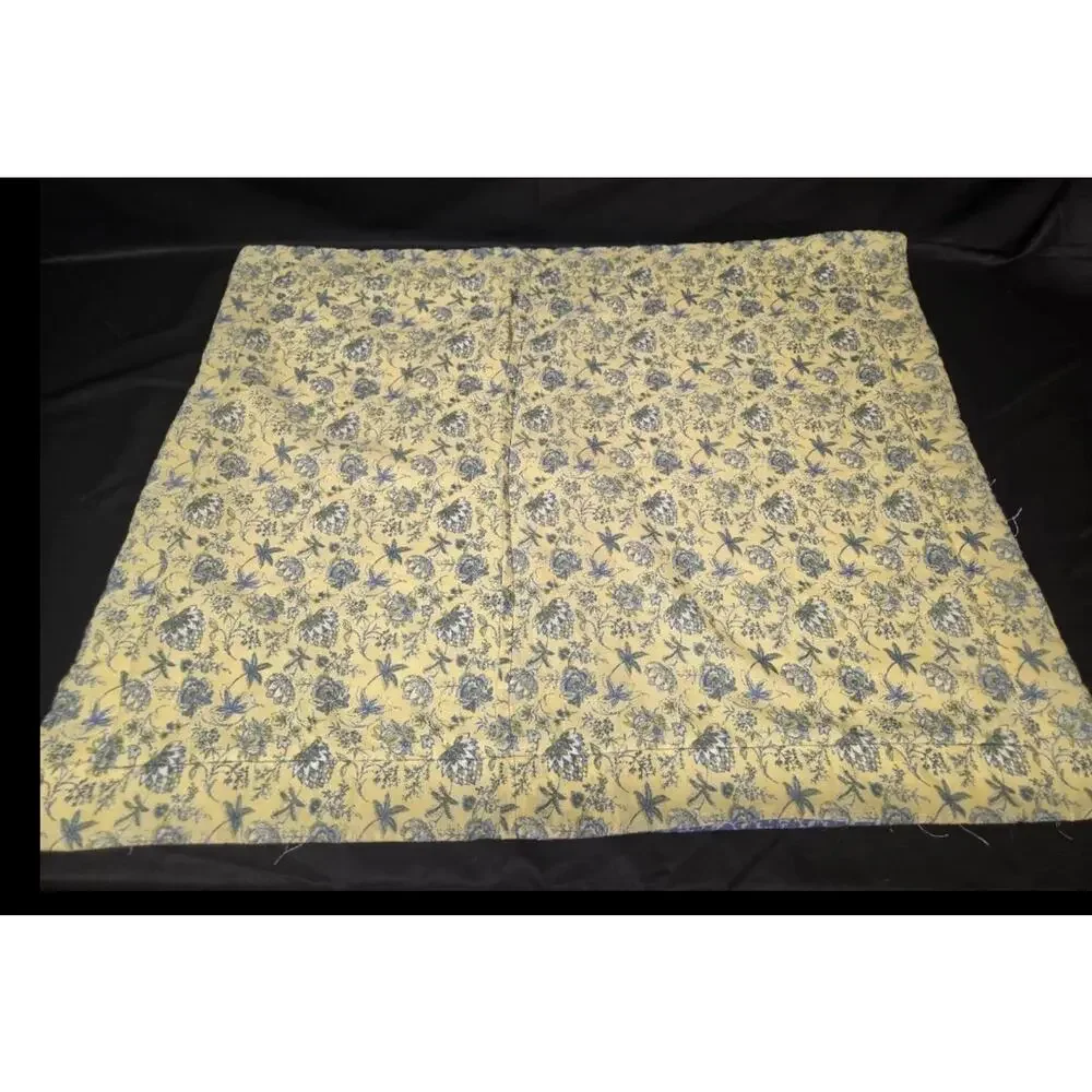 Full Size Quilt and Sham Lonestar Patchwork Quilt Blue Yellow White 84